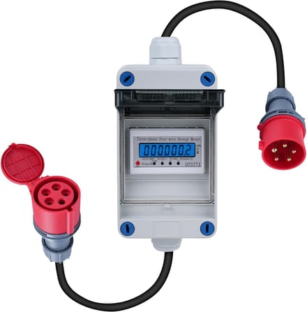 Driefasen Elektriciteitsmeter Digitaal met Stekker en Reset Functie