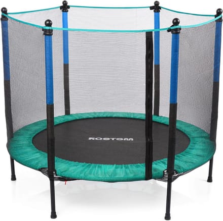 Kindertrampoline - Tuintrampoline Kinderen - Actief Spelen - Met Veiligheidsnet - 140 cm - Mintblauw