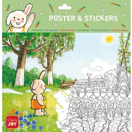 Kleurposter Rikki in de groentetuin