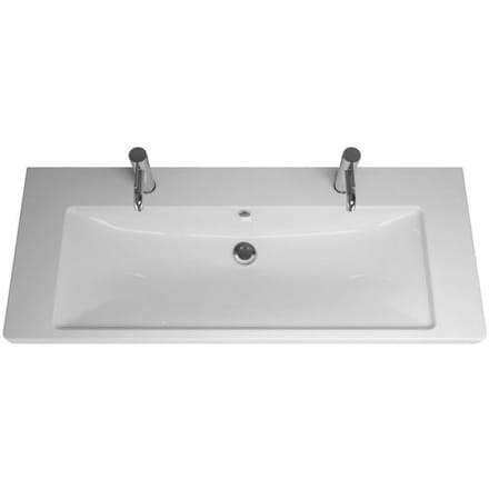 burgbad Eqio ceramic double washbasin 123 x 49 cm KBAQ123-C0001