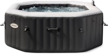 Intex PureSpa Onyx Black Jet & Bubble Deluxe 4 persoons - 201 x 201 x 71 cm (Achthoek)