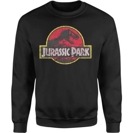 Jurassic Park Logo Vintage Sweatshirt - Black - S