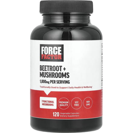 Force Factor, Betterave + Champignon, 120 Capsules Végétales