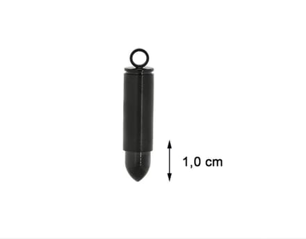 Blinx Jewels Stalen Hanger Zwarte Urne Kogel