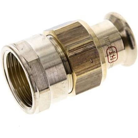 Perskoppeling wartelmoer - 22mm & Rp 1'' Persmof - Koperlegering Vlakke Afdichting