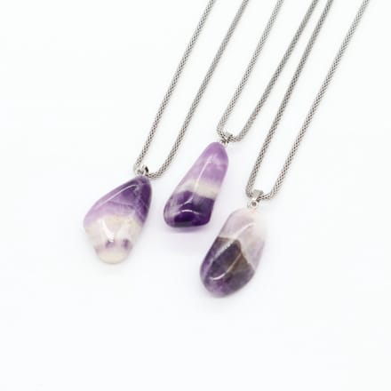 Gemstone ketting Amethist banded