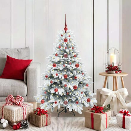vidaXL - Kunstkerstboom - met - 150 - LED - met - standaard - Wit - 120 - cm - PE - en - PVC