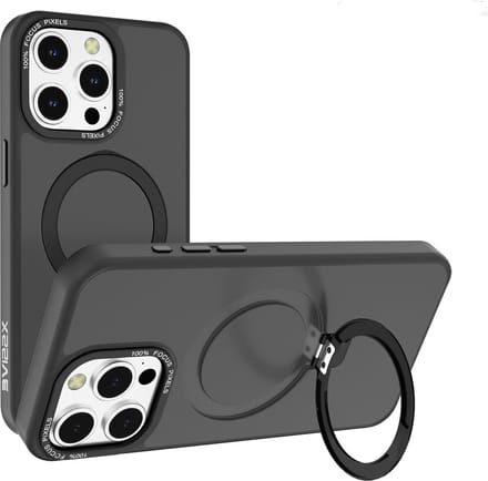 Cityhoesje - Ring BackCover - iPhone 16 Pro - Wireless Charging - Zwart