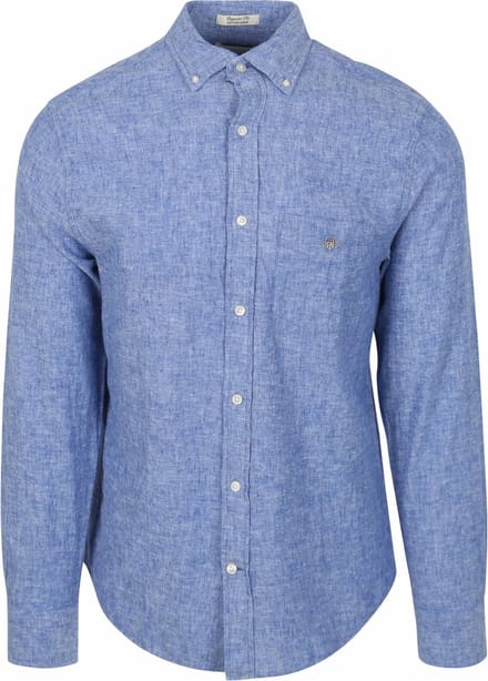 Gant Overhemd Linnen Blauw - Maat 3XL - Heren - Overhemden Casual