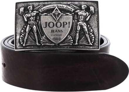 JOOP! Leren Riem Buckle Jeans Belt 4,0 CM W110 D`Brown Donkerbruin