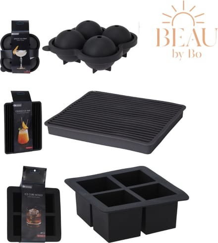 Home & Styling IJsblokjes maker - Set van 3 stuks - Zwart