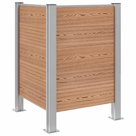 vidaXL - Afvalbak - Schutting - Bruin - 85 - x - 85 - x - 115 - cm - Aluminium - en - WPC