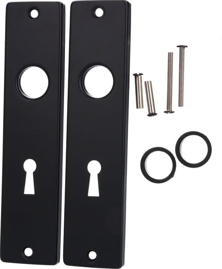 Langschild met sleutelgat 56mm aluminium zwart