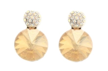Behave - Dames oorknoppen beige steen - Chic accent - Klassieke look