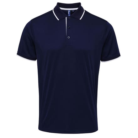 Premier Herencontrast Coolchecker Polo Shirt (Marine)