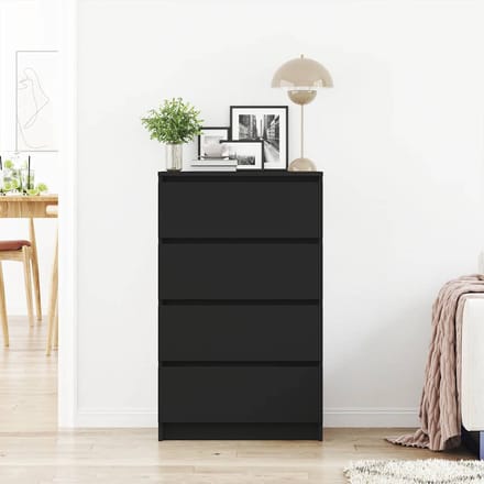 vidaXL - Dressoir - 60x35x98,5 - cm - bewerkt - hout - zwart