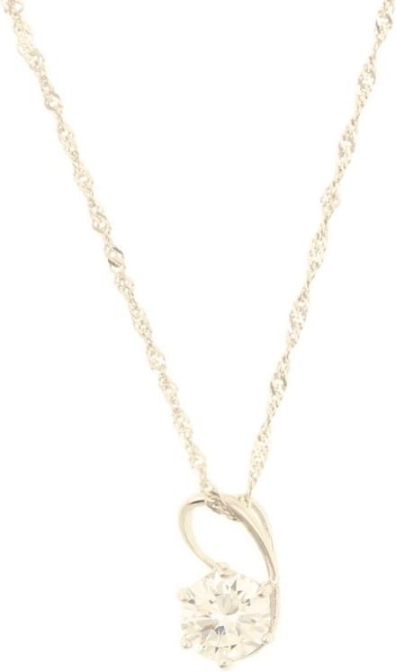Behave Dames ketting zilver met steentje 40 cm