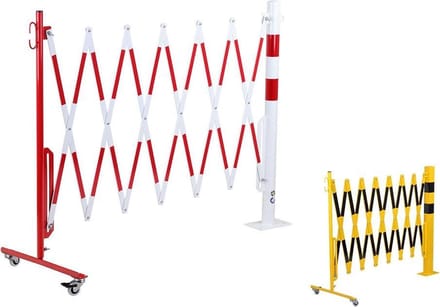 Paal met harmonicahek - Wit & Rood - x 3600 mm x - - - - Voor binnen & buiten