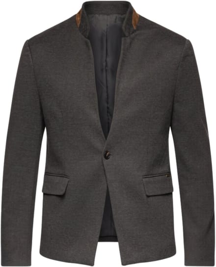OMBRE Blazer - Regular Fit - Knopen - Gemeleerd Zwart gemêleerd M