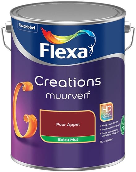Flexa - Creations Muurverf Extra Mat - Puur Appel - Mengverf - 5 L