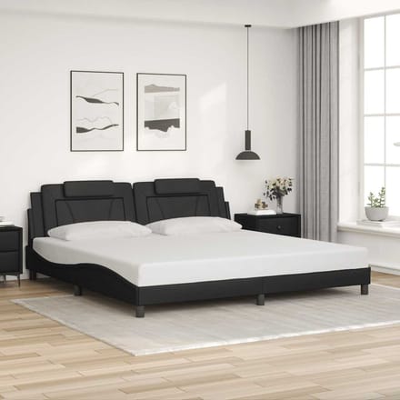 vidaXL - Bedframe - "Viana" - zonder - matras - kunstleer - zwart - 200x200 - cm