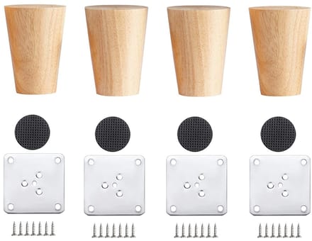 Solidchoice - Set van 4 Houten Meubelpoten - 6 cm