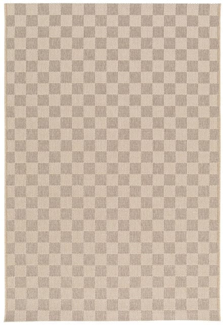 Buitenkleed - Bask Check beige/zandkleur 200x290