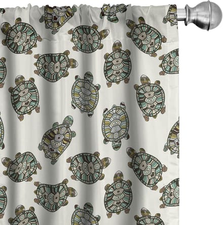 ABAKUHAUS Gordijnen – Schildpadpatroon – 2x75x225 cm – microvezel
