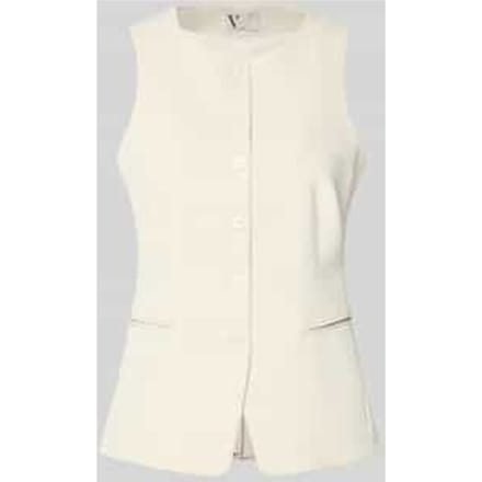 Bodywarmer met ronde hals en paspelzakken