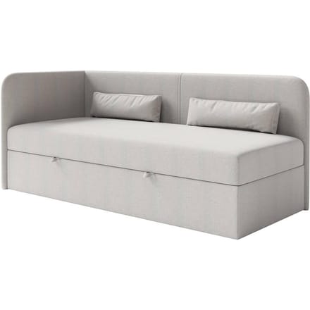 Jeugdbed Cambrils chenille links 90 x 200 cm met opbergruimte | NADUVI Collection