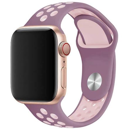 2+2 | Apple Watch Bandje Fusion - Dubbel - Siliconen - Violet Roze