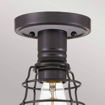 Quoizel LED Plafondlamp Mixon | 1X E27 Max 60W | Dimbaar | Palladian Bronze