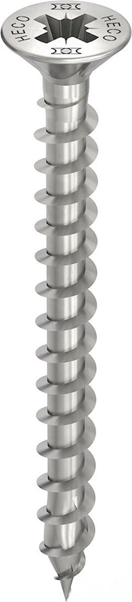 HECO TOPIX-Plus spaanplaatschroef 3x30mm - platkop - RVS - voldraad - PZD 1 - 61624 (Per 200 stuks)