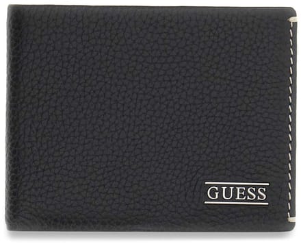 GUESS Leren portemonnee Boston Bifold Wallet Black zwart