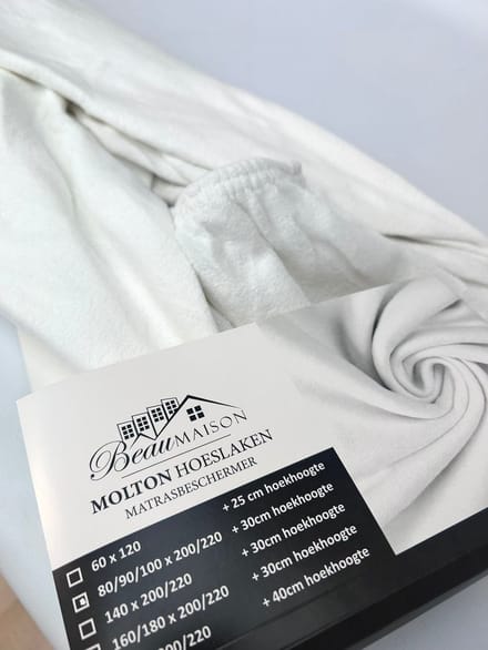 Beau Maison - Molton Matrasbeschermer - 200 x 200/220 cm + 40 cm hoog