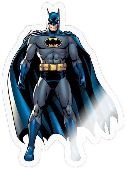 Batman Pose Sticker maat S (10 x 10 cm)