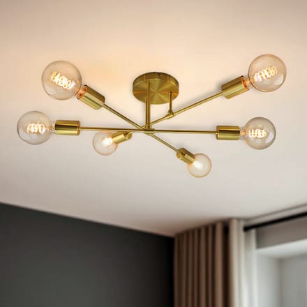 Olucia - AMOS - Plafondlamp - Goud - Vorm: Rond