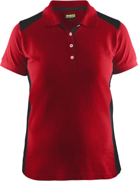 Blaklader Dames poloshirt piqué 3390-1050 - Rood/Zwart - M