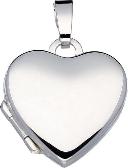 Glow medaillon - zilver - 20 x 19 mm - hart - glad
