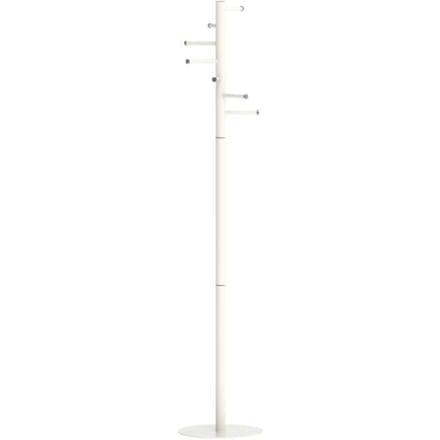 MAULcaurus Kapstok - 7 haak - standvoet - wit - 1 stuk - Ø 35 x 177 cm - MAUL