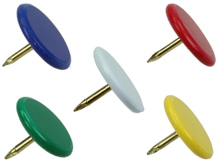Platte Punaises - Multicolor - Kunststof / Metaal - 200 Delig