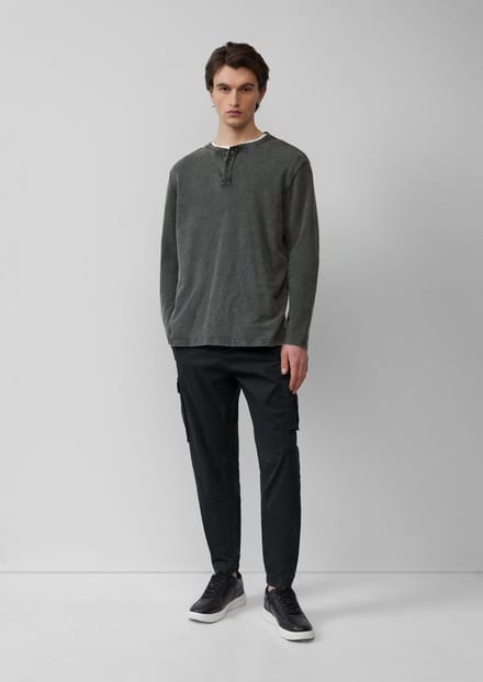 Stretch Katoenen Serge Cargo Pant   QS