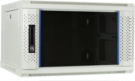 DSIT 6U witte wandkast met glazen deur 600x450x368mm (BxDxH) - serverbehuizing - serverrack - serverkast - 19 inch