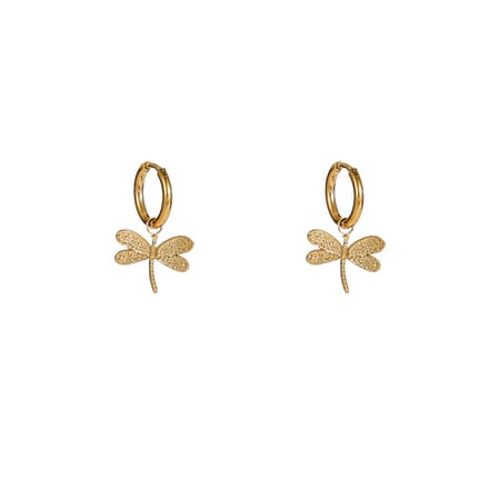 Go Dutch Label Oorhangers Dragonfly Hoop Goud