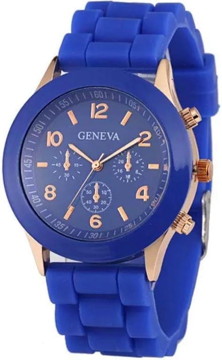 Fako® - Horloge - Geneva - Siliconen Candy - Donkerblauw