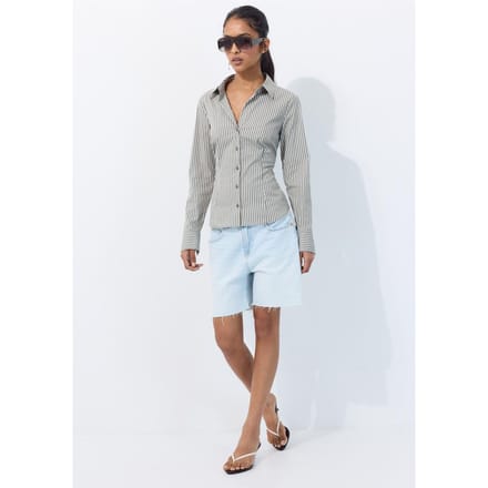 Stradivarius Basic fitted overhemd  Kaki S