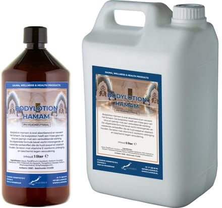 Bodylotion Hamam 1 liter - hervulbaar + Jerrycan 5 liter navulling