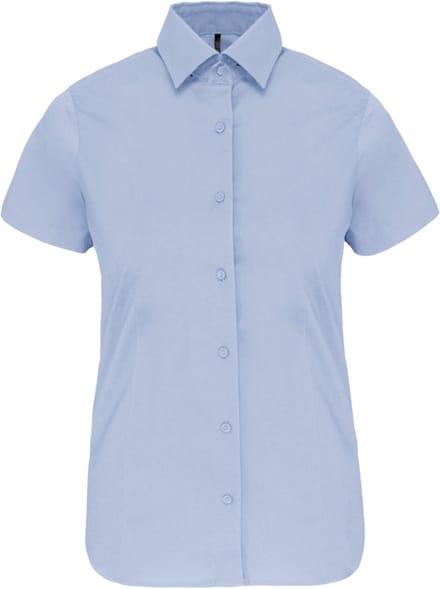 Kariban Dames stretch blouse korte mouwen K532 - light blue - M