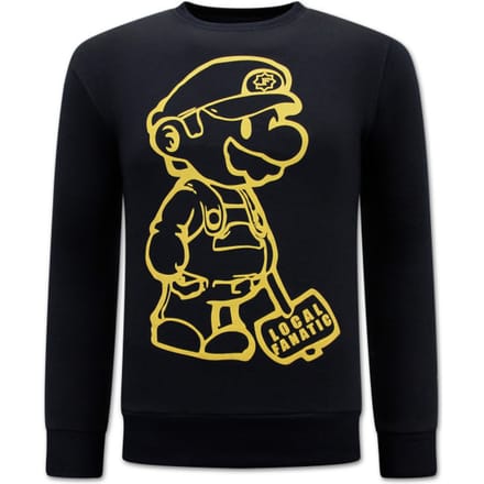 Cartoon Design Heren Sweater - Zwart