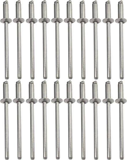 Set van 20 RVS Blindklinknagels Platte Kop - Standaard Popnagels Ø 3,2 x 10 mm